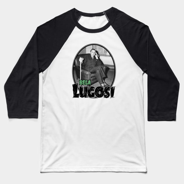 Bela Lugosi: Hungarian Horror Baseball T-Shirt by Noir-N-More